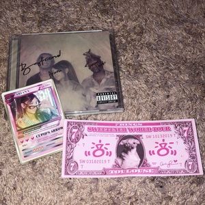 Ariana Grande Boyfriend CD, trading card, and $